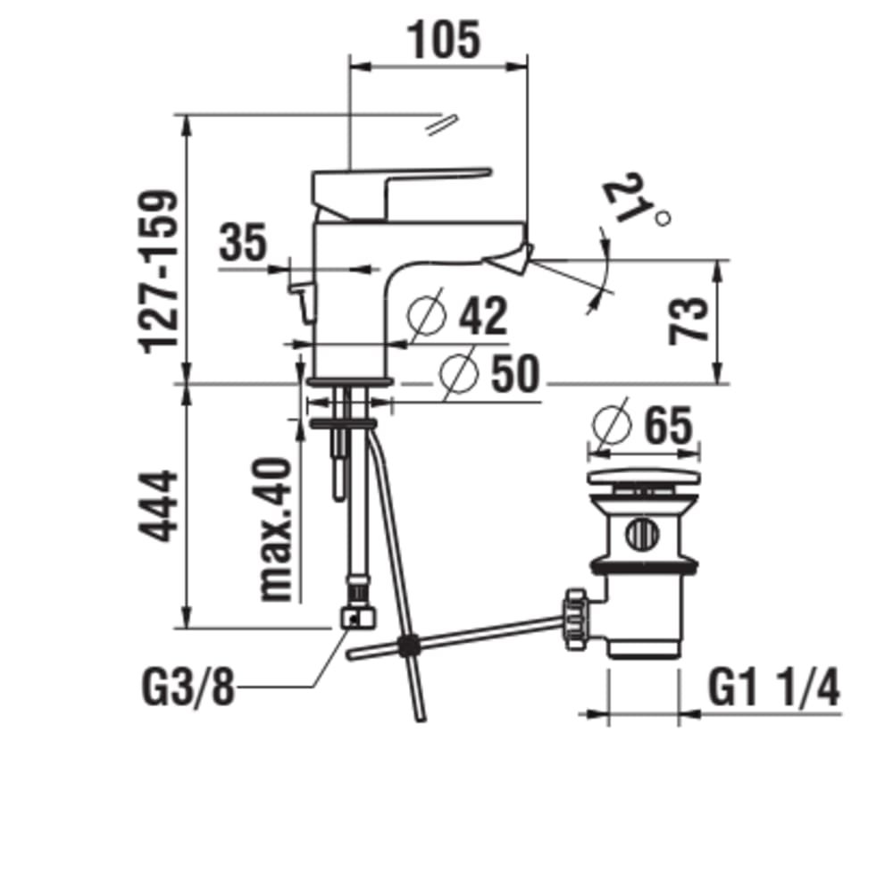 Náhled Neja - bidetová stojánková páková baterie, s automatickou výpustí