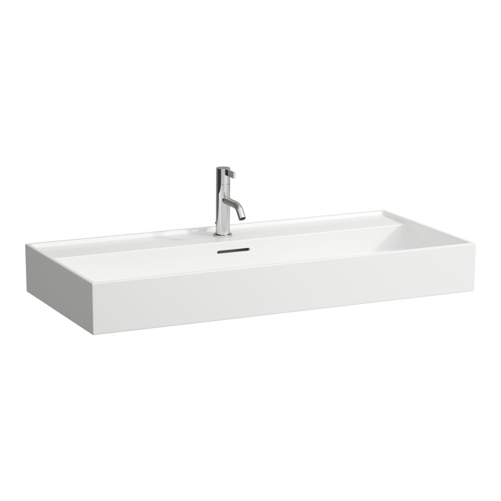 Kartell by Laufen - umyvadlo 100x46, broušená spodní část, otvor pro baterii, přepad H8103370001041