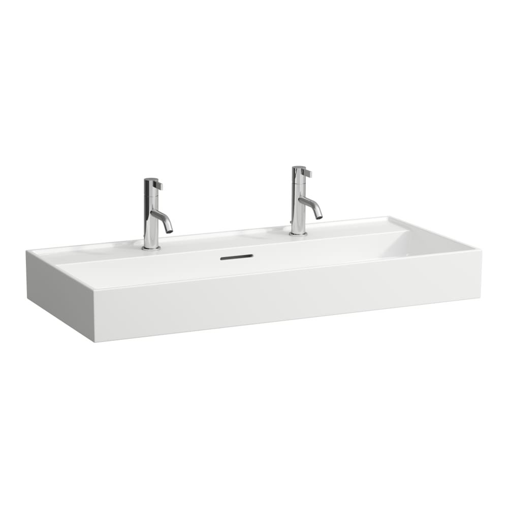 Kartell by Laufen - umyvadlo 100x46, broušená spodní část, 2 otvory pro baterii, přepad H8103370001071