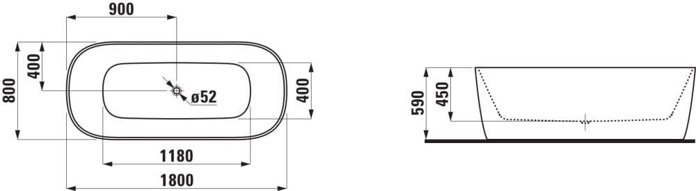 Náhled Meda - vana samostatně stojící 180x80, materiál Marbond