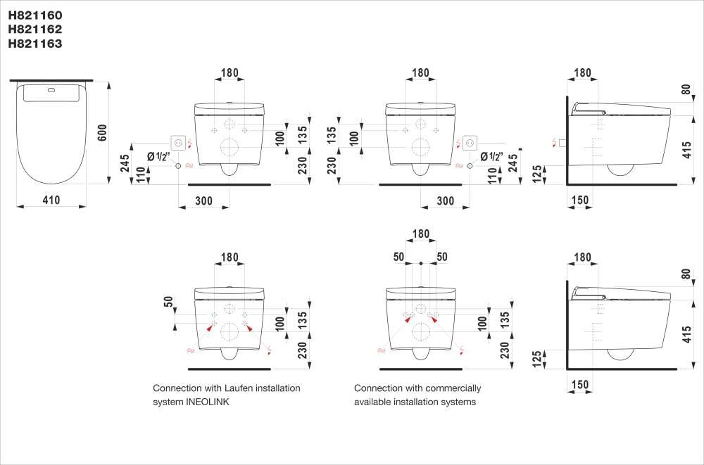 Náhled Cleanet Alvia - závěsný klozet rimless s bidetovací funkcí, včetně sedátka, kabelový přívod