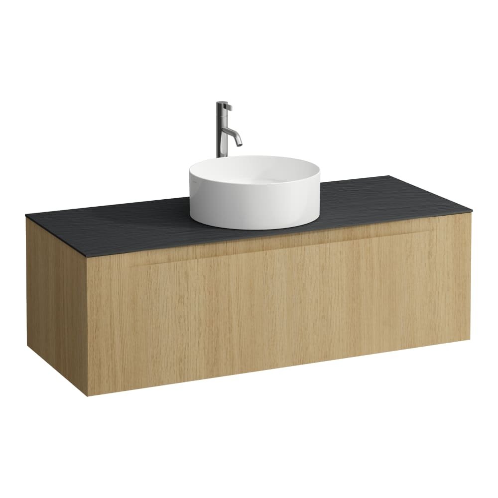 Náhled Arun - zásuvkový element 1200, s jednou zásuvkou, s výřezem uprostřed, s vrchní deskou Ardesia Bianca vč. otvoru pro baterii