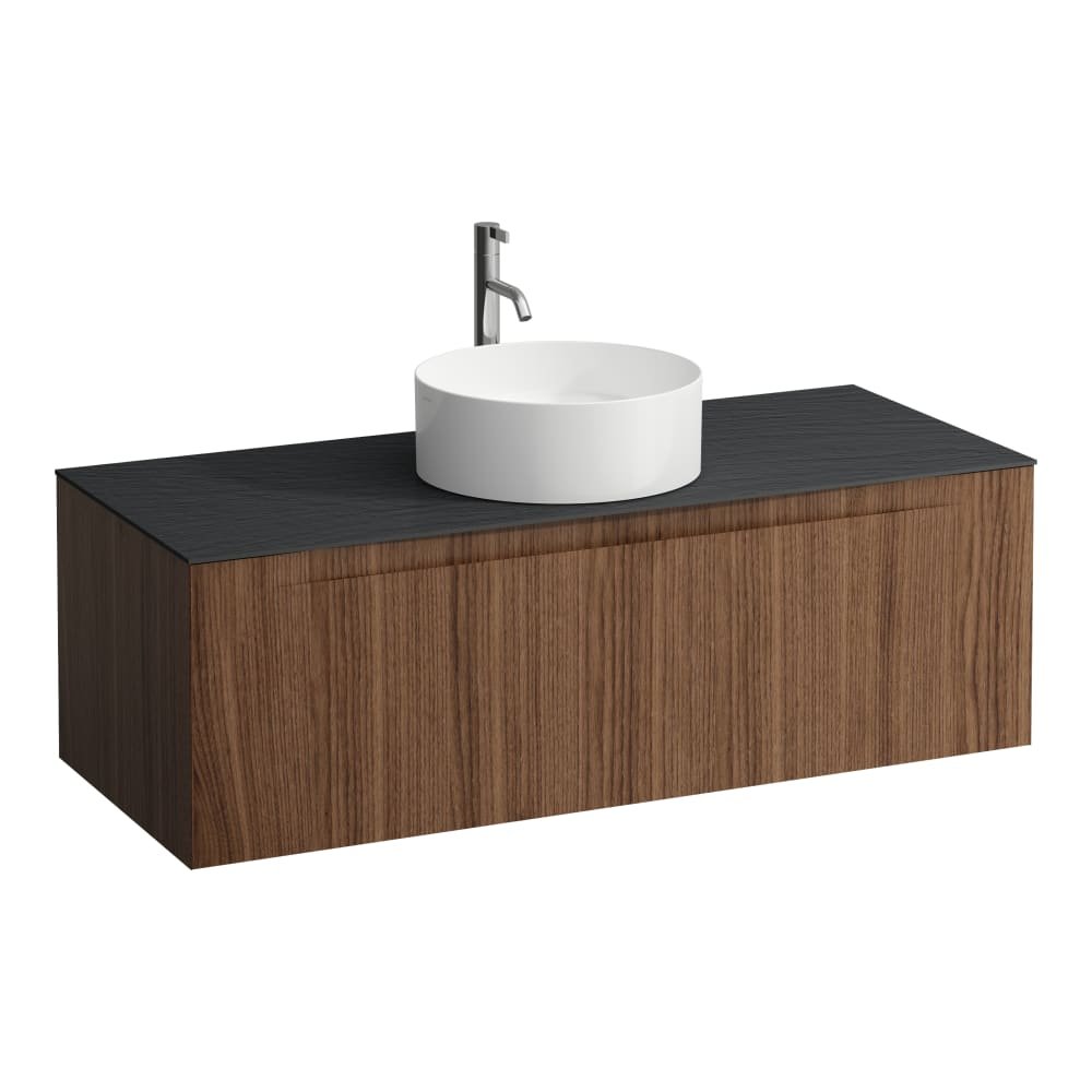 Náhled Arun - zásuvkový element 1200, s jednou zásuvkou, s výřezem uprostřed, s vrchní deskou Ardesia Bianca vč. otvoru pro baterii