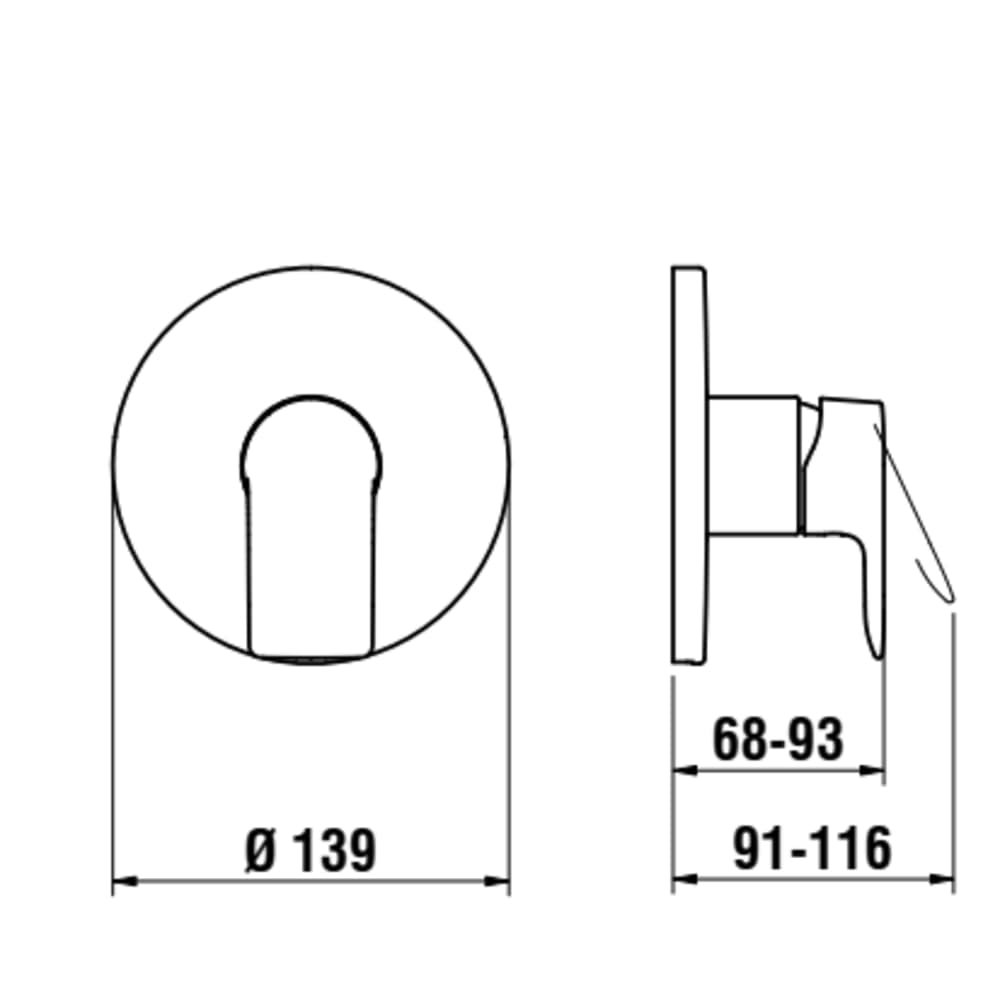 Náhled Cityplus - vrchní sada podomítkové sprchové baterie pro Simibox nebo Simibox Light, chrom