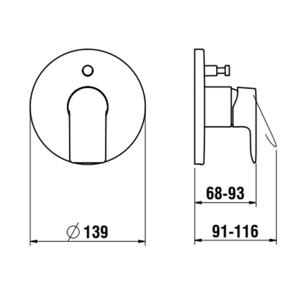 Náhled Cityplus - vrchní sada podomítkové vanové baterie pro Simibox nebo Simibox Light, s přepínačem, chrom