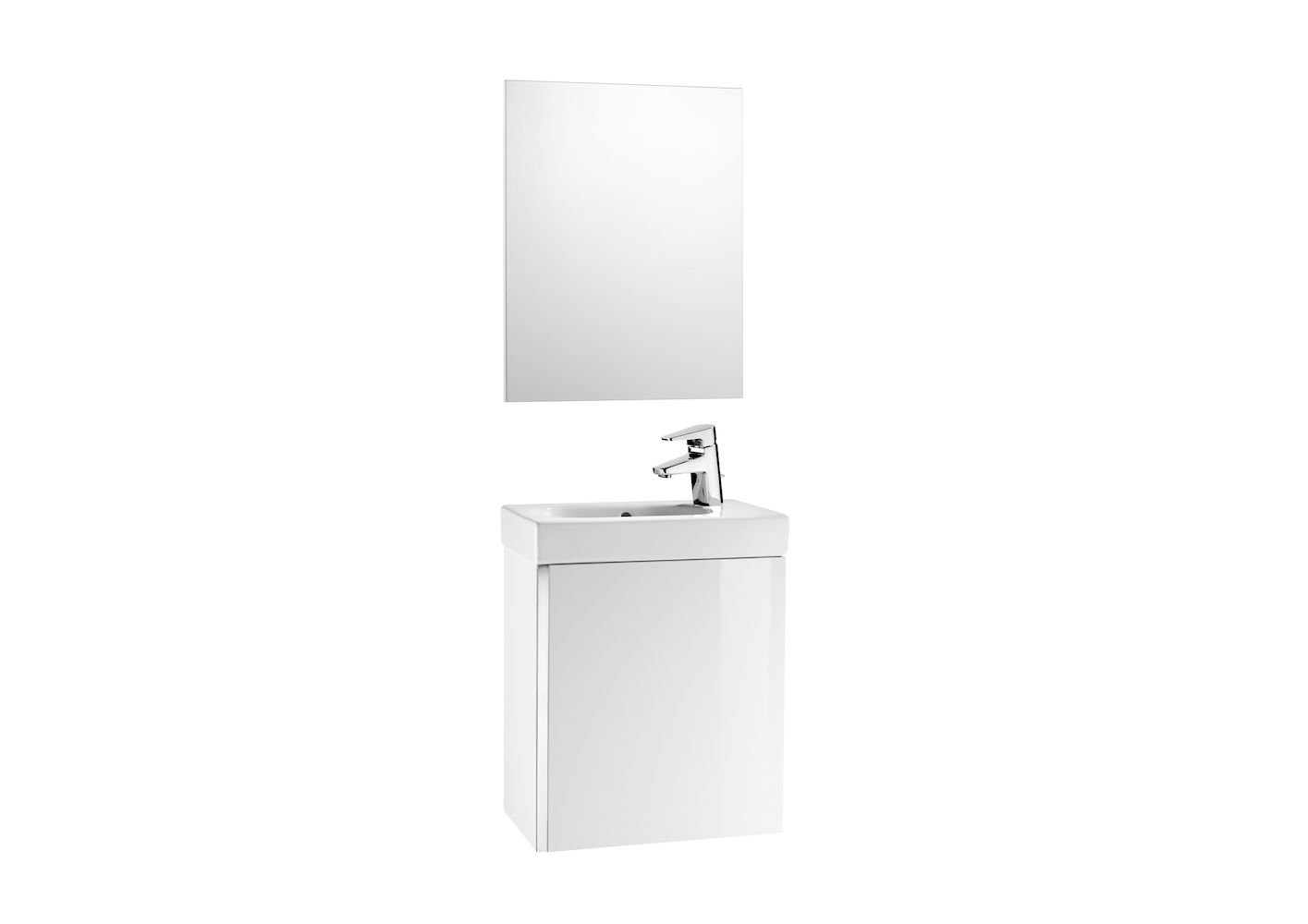 Roca Pack Mini - skříňka 45 cm a zrcadlo, bílá A855865806