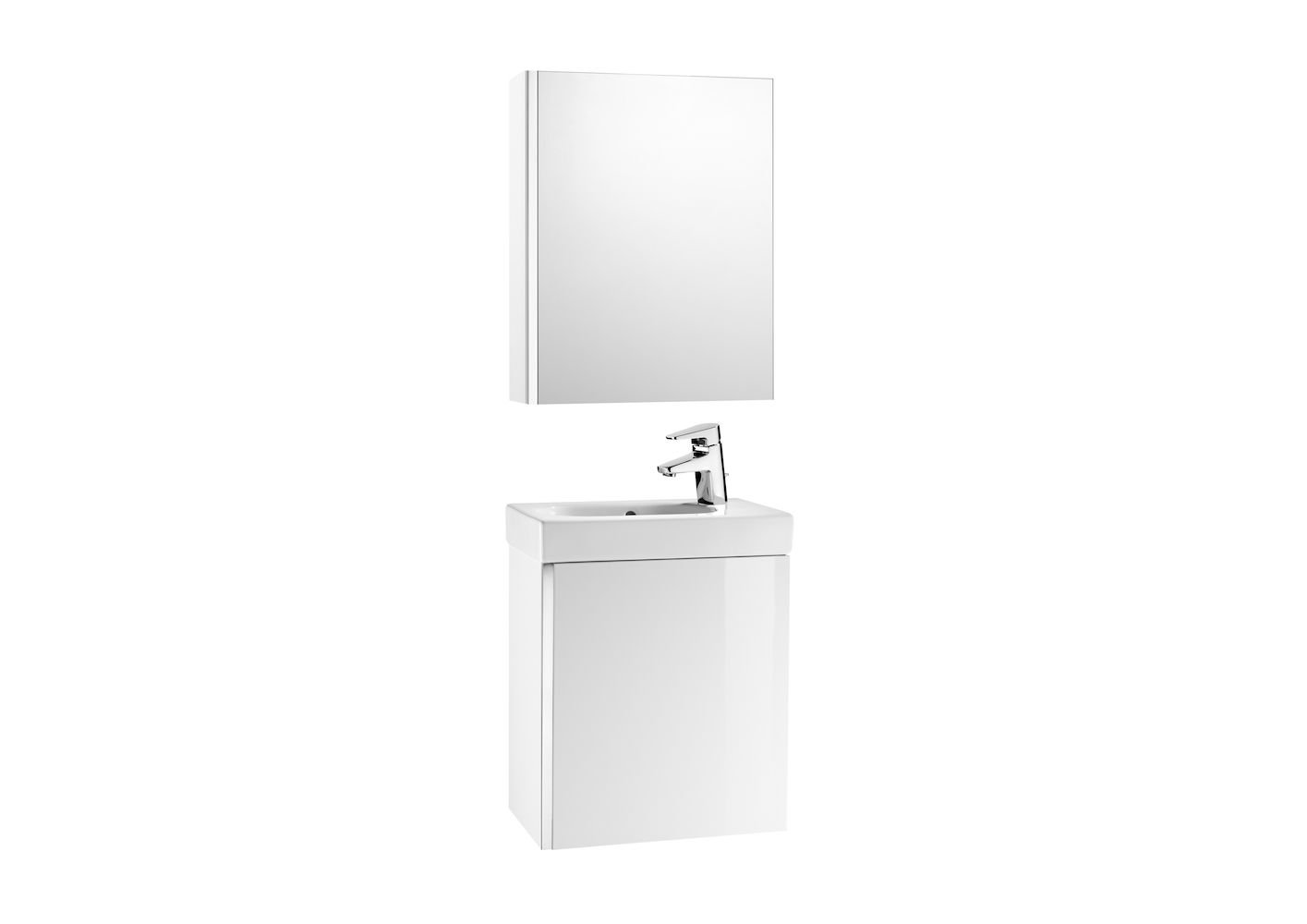Pack Mini - skříňka 45 cm a zrcadlová skříňka, bílá