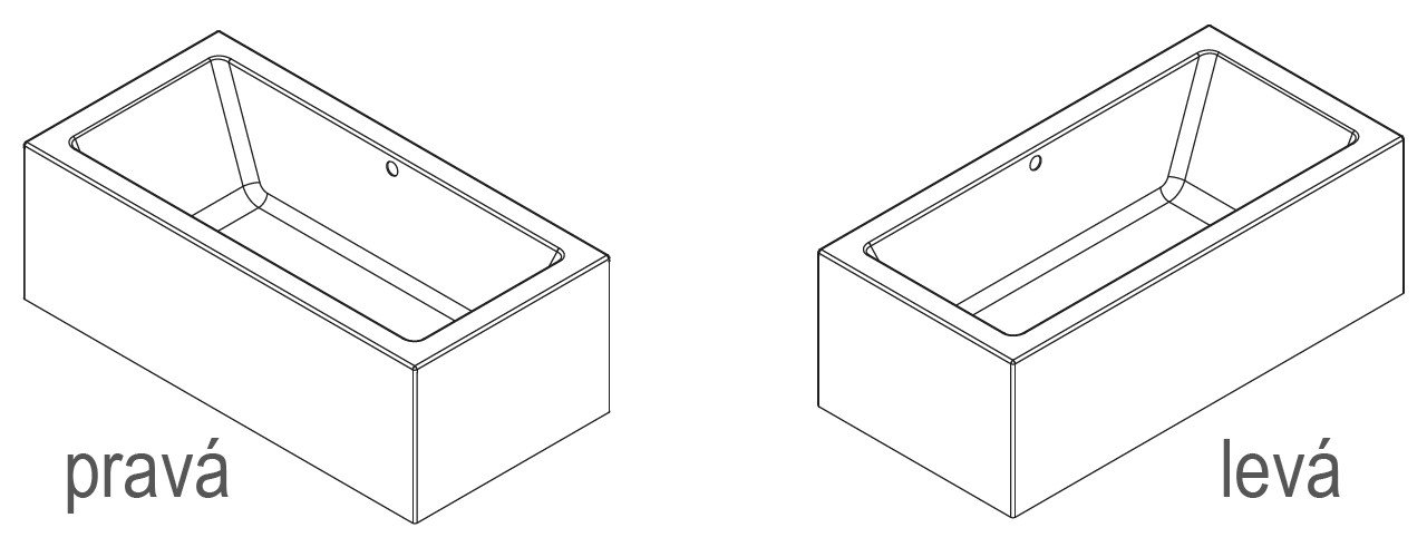 Náhled Vana Riho Rethink Cubic Fall Plug & Play Corner 180 L - 180x80, napouštění přepadem