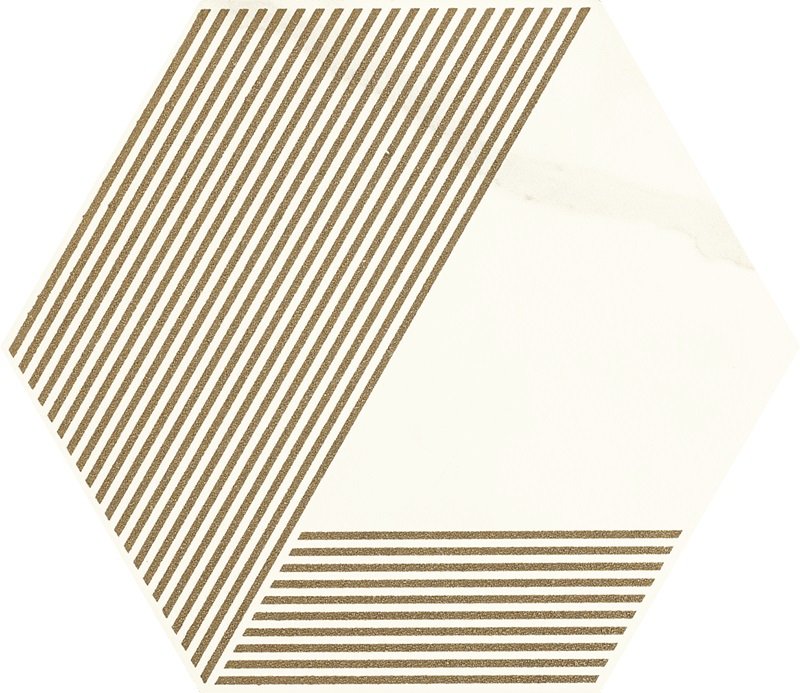 Calacatta hexagon A mat - dlaždice dekor šestihran 17,1x19,8 bílá matná 153284