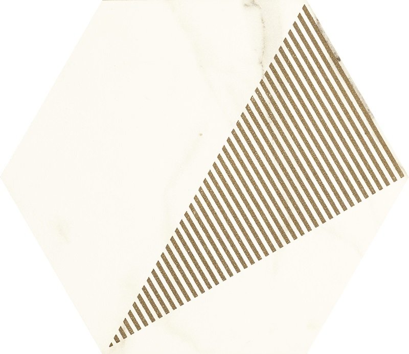 Calacatta hexagon C mat - dlaždice dekor šestihran 17,1x19,8 bílá matná 153285
