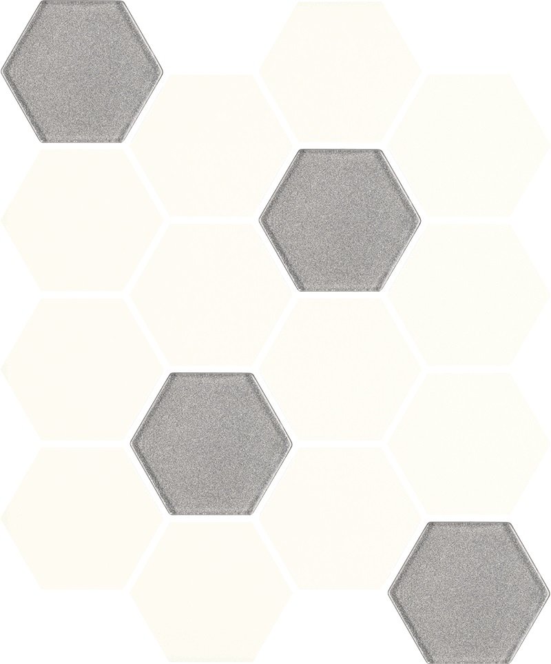 Uniwersalna mozaika prasowana bianco hexagon mix - obkládačka mozaika 25x25,5 bílá 151853