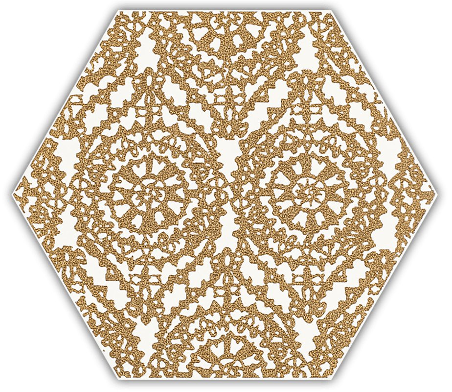 Shiny Lines gold heksagon inserto A - dlaždice šestihran dekor 17,1x19,8 bílá 157729