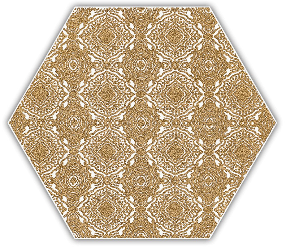 Shiny Lines gold heksagon inserto E - dlaždice šestihran dekor 17,1x19,8 bílá 157733