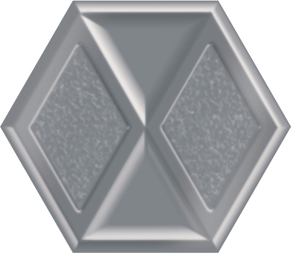 Morning silver heksagon struktura połysk - obkládačka inzerto šestihran 17,1x19,8 šedá 160647