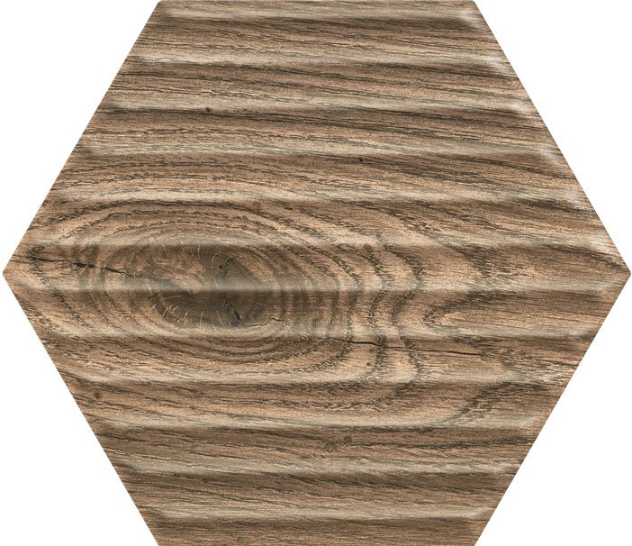 Serene brown heksagon struktura sciana - obkládačka šestihran 17,1x19,8 hnědá 160671