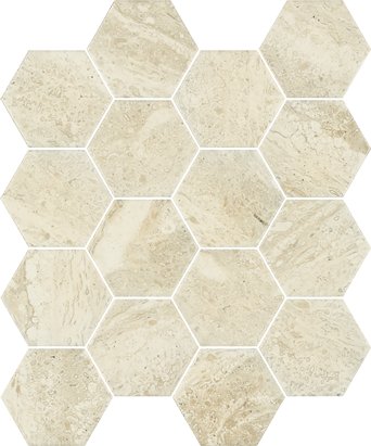 Sunlight stone beige mozaika prasowana hexagon - obkládačka mozaika šestihran 22x25,5 béžová matná 154914