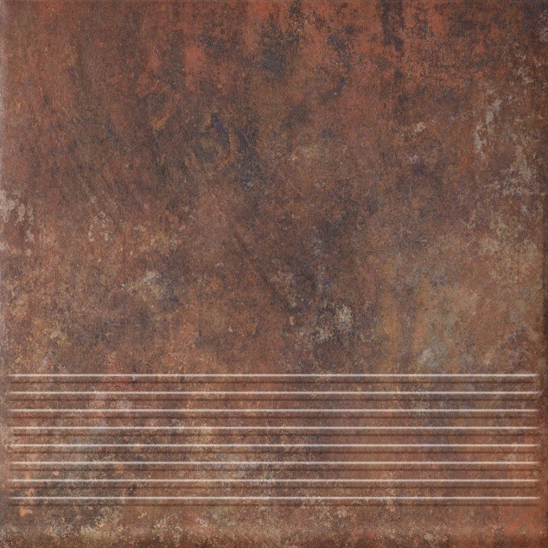Arteon rosso stopnica ryflovana prosta - schodovka 30x30 hnědá