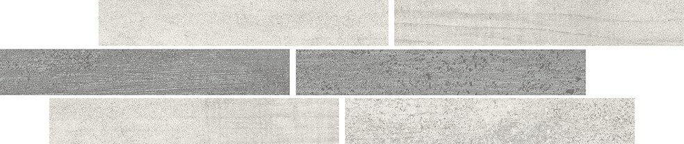 Harmony White Mosaic Matt - dlaždice mozaika 7,3x34,7 šedá ND019-010