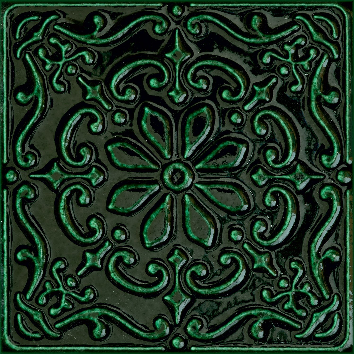 Tubadzin Tinta green - obkládačka inzerto 14,8x14,8 zelená 6004320, cena za 1.000 ks