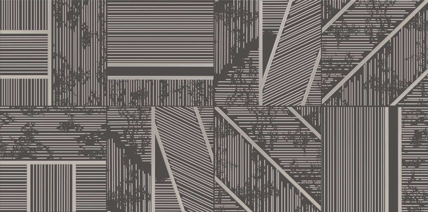 Duo graphite dekor A - obkládačka inzerto 29,8x59,8 šedá