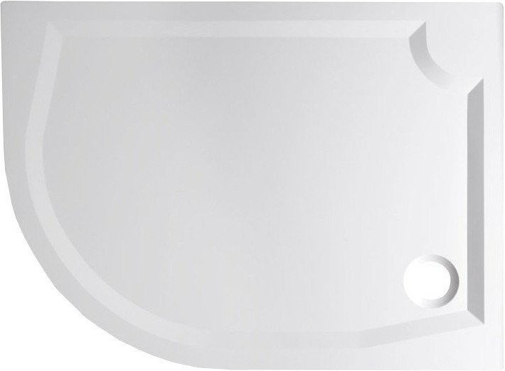 Gelco Sprchová vanička Riva - litý mramor - čtvrtkruhová pravá 120x90 R55 cm, bílá hladká GR12090R
