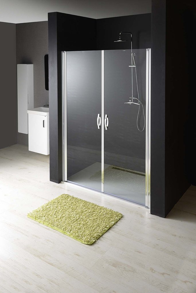 Gelco Sprchové dveře One do niky dvoudílné otočné 100 cm, sklo čiré/leštěný profil GO2810