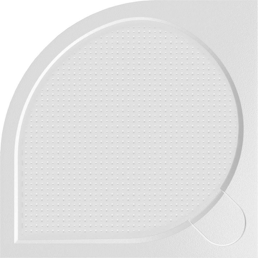 Gelco Sprchová vanička Arca - litý mramor - čtvrtkruhová 80x80 R55 cm, bílá profilovaná PA558