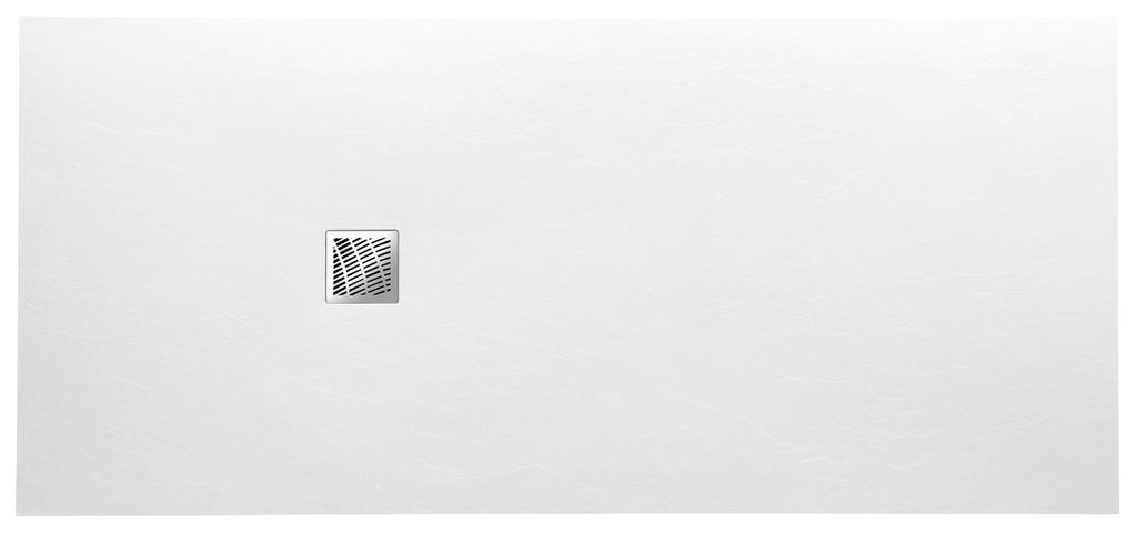 Sprchová vanička Mitia - litý mramor - obdélníková řezatelná 200x90 cm, bílá profilovaná