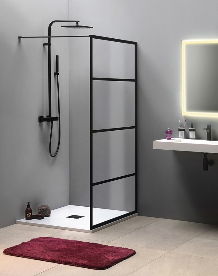 Cure Black sprchová zástěna 100 cm, černý mat