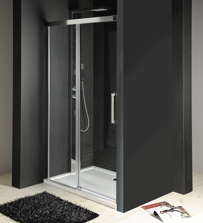 Gelco Sprchové dveře Fondura posuvné 140 cm, sklo čiré/leštěný profil GF5014