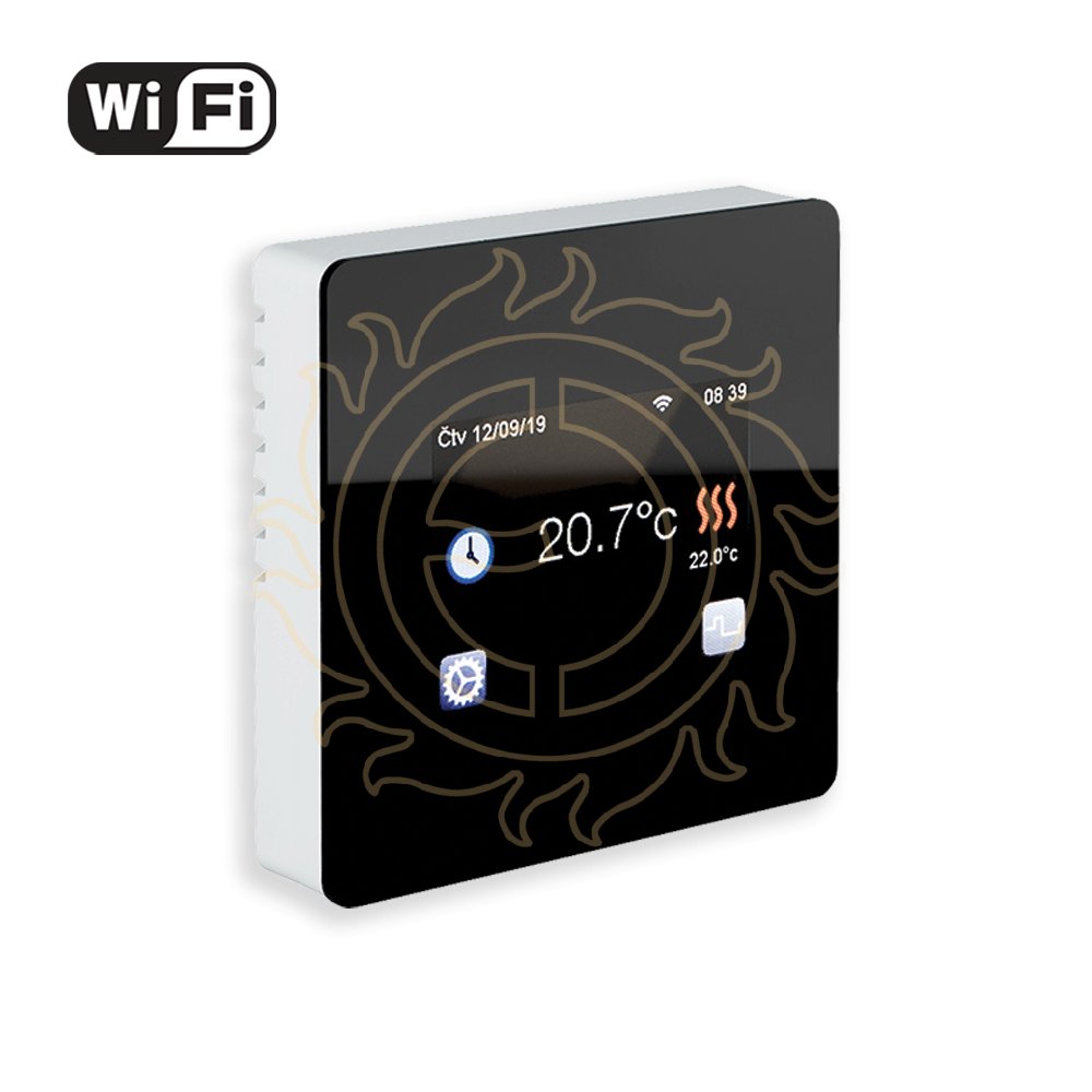 Termostat TFT WIFI (black) - programovatelný, s Wifi připojením, displej z černého skla 52V4200142