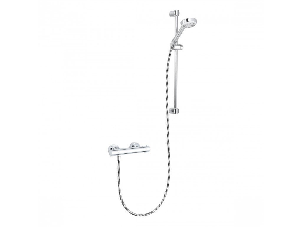 Kludi Logo Shower Duo - termostatická baterie, sprchová tyč 60 cm, ruční sprcha, hadice 6857505-00