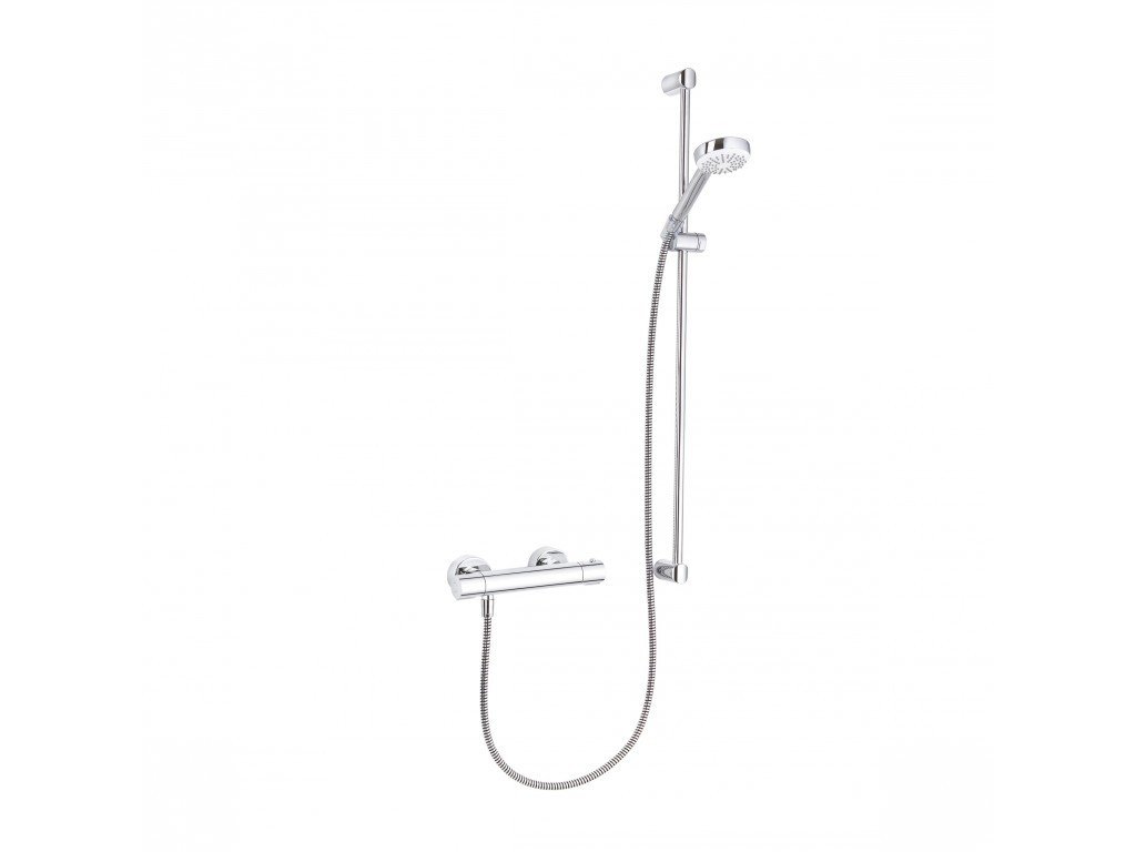 Kludi Logo Shower Duo - termostatická baterie, sprchová tyč 90 cm, ruční sprcha, hadice 6857805-00