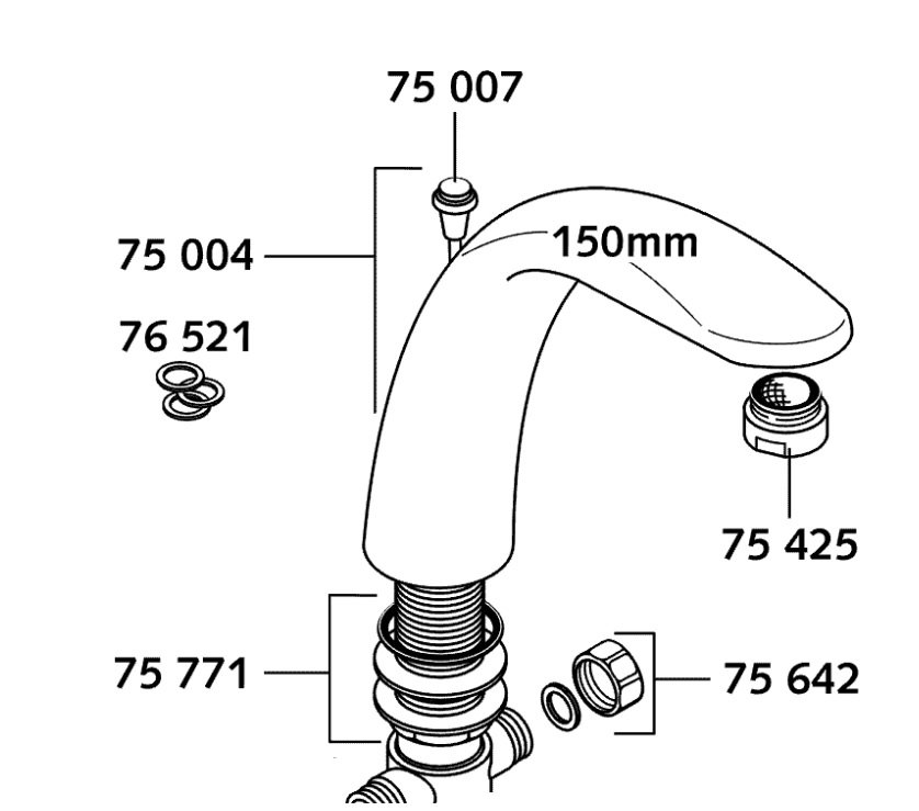 Těsnění k výtoku vanové baterie 76521