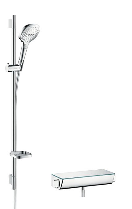 Hansgrohe Raindance Select E 120 sprchová souprava na stěnu s termostatem Ecostat Select a sprchovou tyčí 90 cm 27039000
