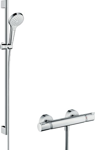 Hansgrohe Croma Select S Vario sprchová souprava na stěnu s termostatem Ecostat Comfort a sprchovou tyčí 90 cm 27014400