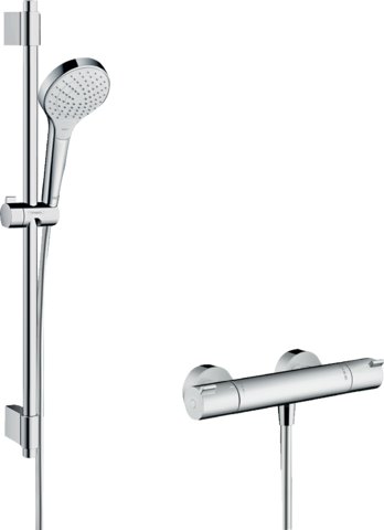 Hansgrohe Croma Select S Sprchový systém na stěnu Vario s termostatem Ecostat 1001 CL a sprchovou tyčí 72 cm 27833400