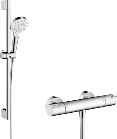 Hansgrohe Crometta Vario sprchová souprava na stěnu s termostatem Ecostat 1001 CL a sprchovou tyčí 65 cm 27812400