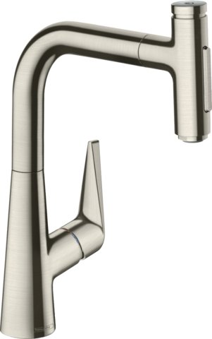 Hansgrohe Talis Select M51 - kuchyňská páková baterie 220, vytahovatelná sprška, 2jet, sBox, nerez 73868800