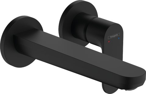 Rebris S - páková umyvadlová baterie pod omítku, pro montáž na stěnu s výtokem 20 cm, matná černá