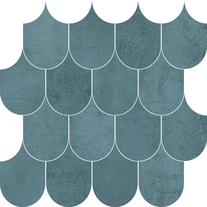 Lemmy Indio LY 07 Plume - dlažba mozaika 30x30 modrá matná ADF6