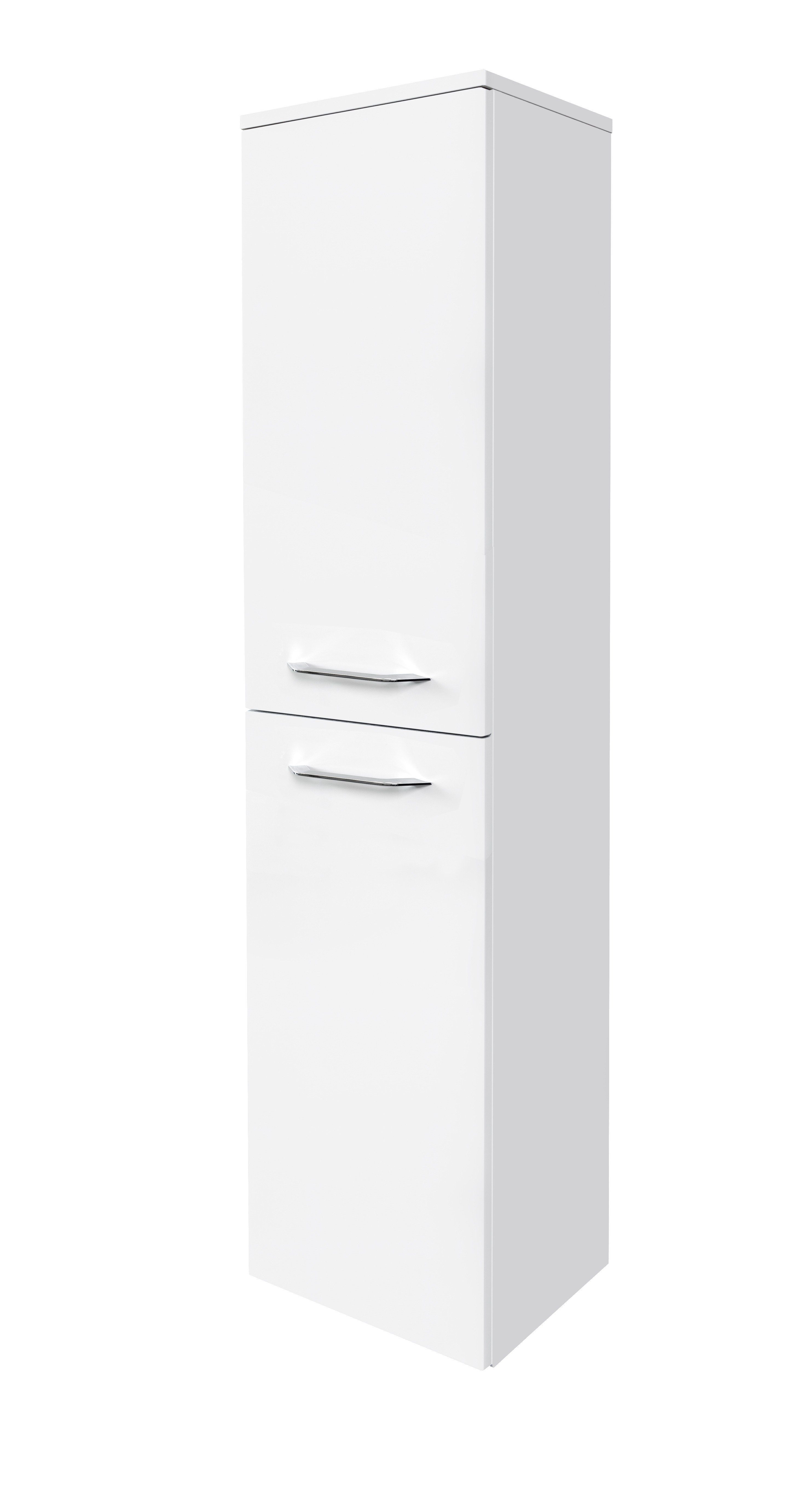 Vltavín - skříňka vysoká 150 cm s košem, bílá, závěsná pravá VT16/P/KF1F1