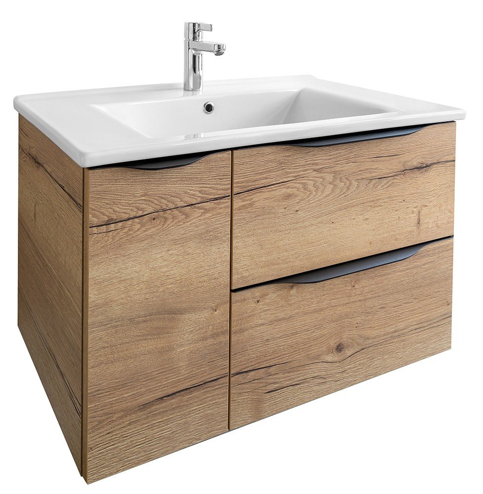 Boji - spodní skříňka pod umyvadlo 85 cm, kombinovaná, závěsná levá