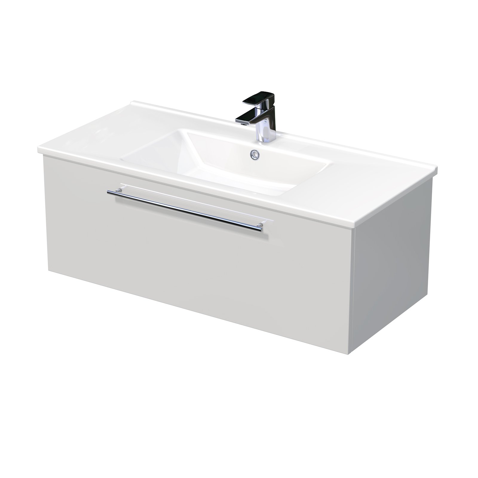 Box - skříňka pod umyvadlo Arte 100 cm, 1 zásuvka, závěsná