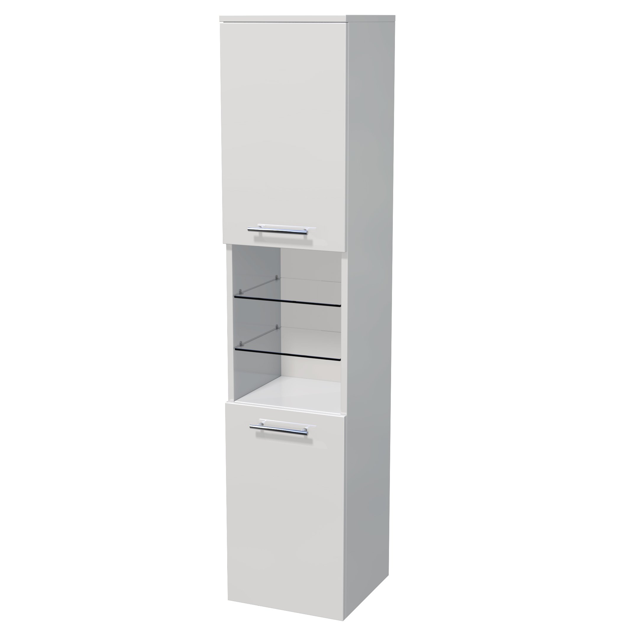 Uni - skříňka vysoká pravá 162x35 cm, 2 dveře, polička, závěsná