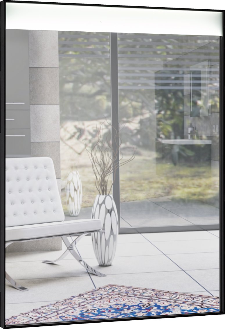 Pineto - zrcadlo 140x70 s LED osvětlením, hliníkový rám stříbrný