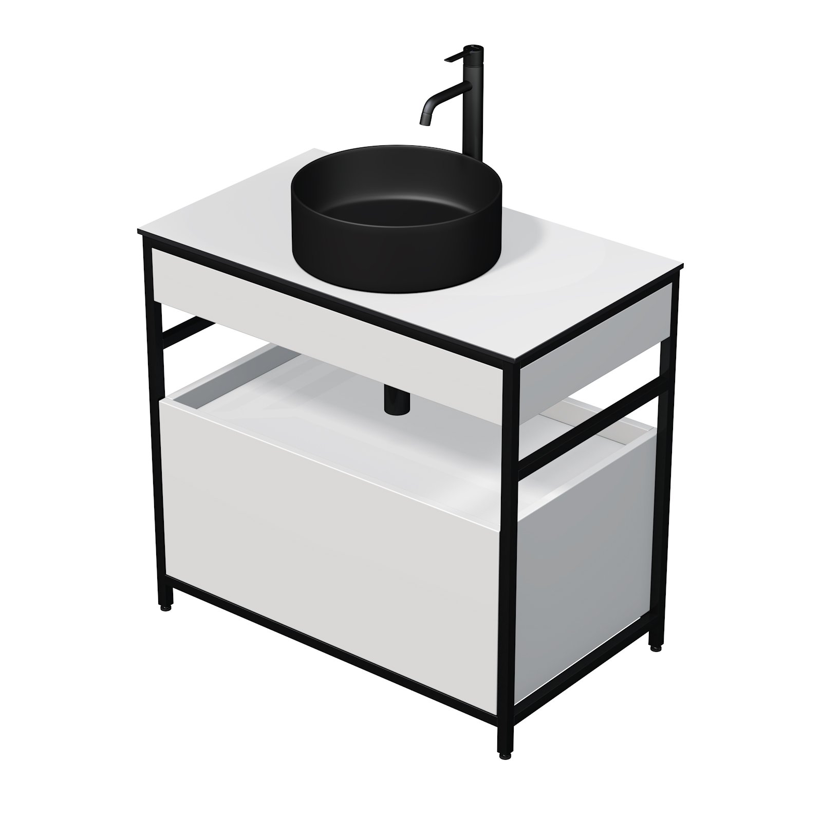 Krios - skříňka 80 cm s umyvadlem na desku, 1 zásuvka