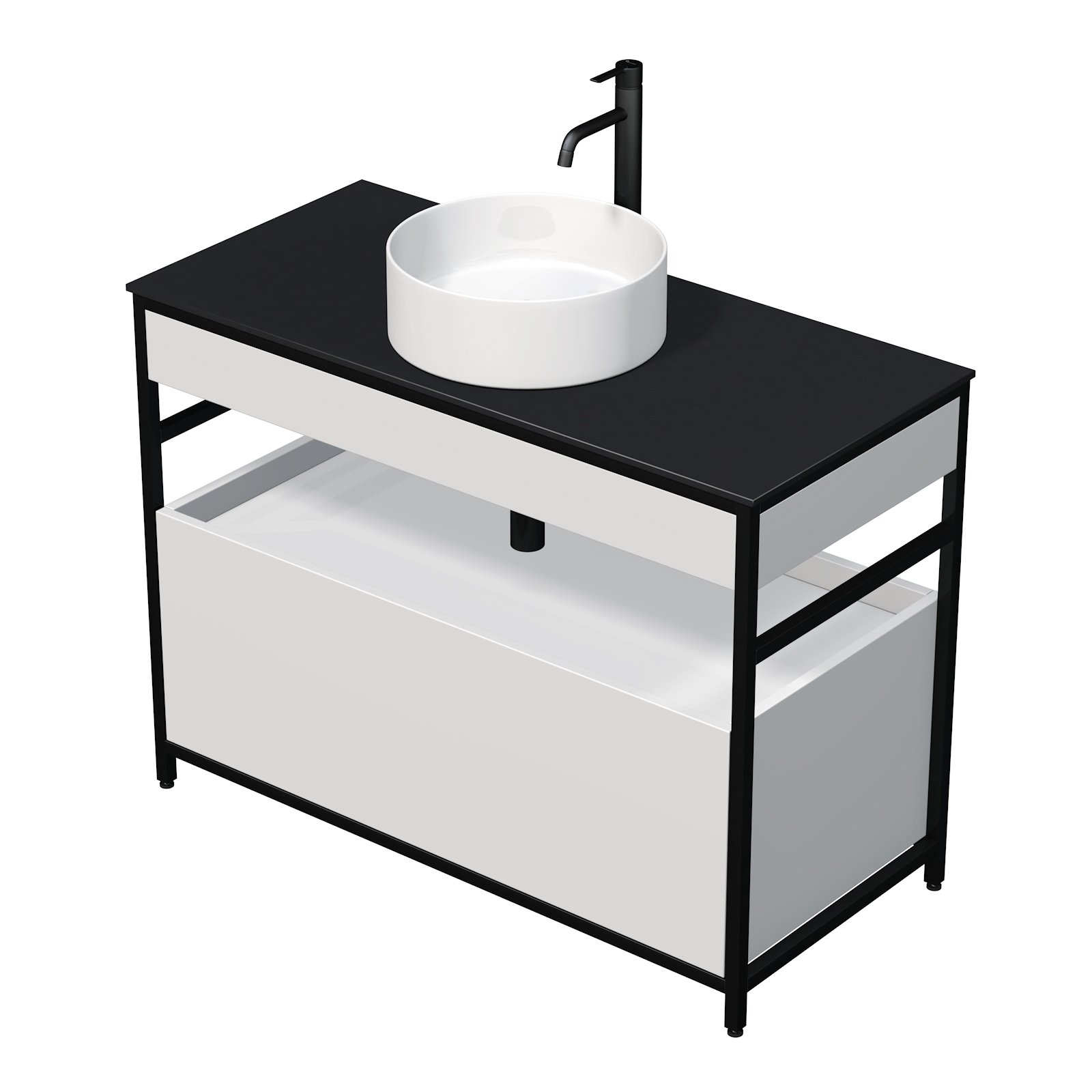Krios - skříňka 100 cm s umyvadlem na desku, 1 zásuvka