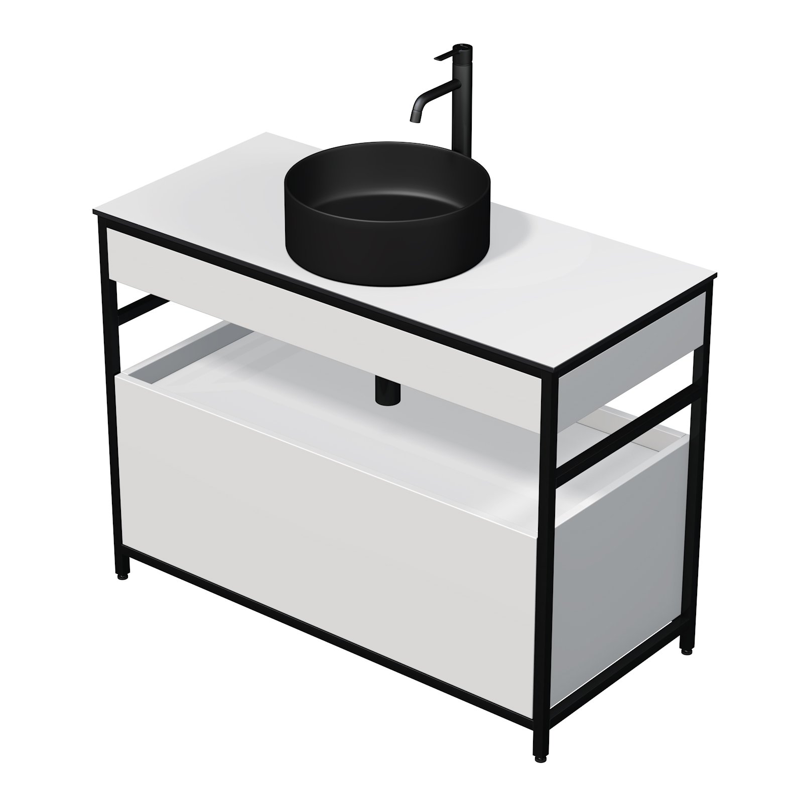 Krios - skříňka 100 cm s umyvadlem na desku, 1 zásuvka