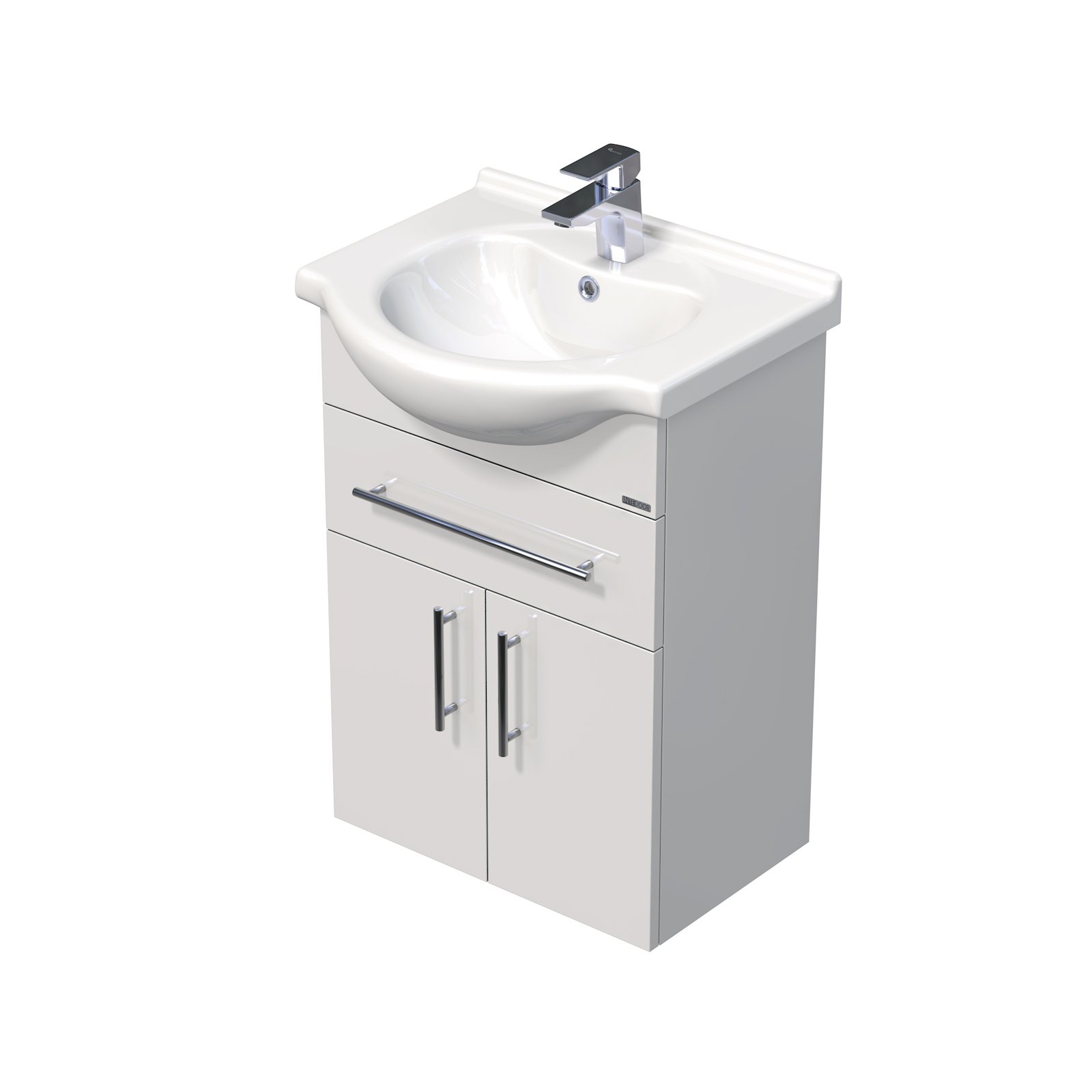 Ideal - skříňka pod umyvadlo 55 cm, 1 zásuvka, 2 dveře, závěsná